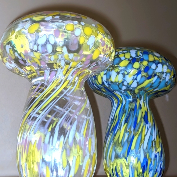Murano Glass Mushrooms Set of 3 Vintage Hand Blown Made in Italy - Picture 4 of 11